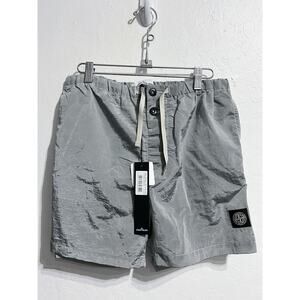 NWT Stone Island Shorts Mens Medium Gray Swim Trunks Logo Patch